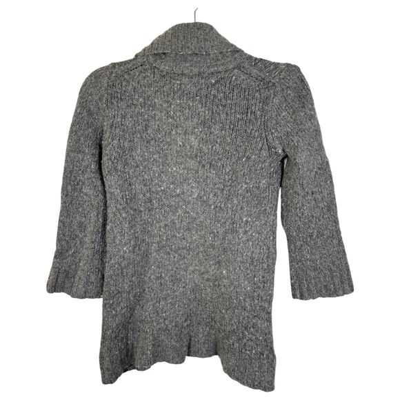 J. Crew Wool Cashmere 3/4 Sleeve Turtleneck Mock Neck Grey Sweater Small - Picture 4 of 4